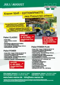 Angebote Hans Warner Baumaschine - Juli und August 2025