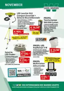 Hans Warner Angebote Baugeräte - November 2025