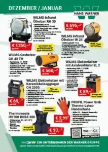 Hans Warner Angebote Baugeräte - Dezember 2025/Januar 2026