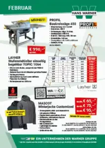 Hans Warner Angebote Baugeräte - Februar 2026